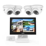 1080P 4 Channel DVR w/ 4pcs 2MP Outdoor Dome Security Camera System, 10.1’’ LCD Colorful Monitor