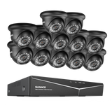 1080p 16 Channel 12 Camera Outdoor Wired Security System, Smart Motion Detection, 100 ft Infrared Night Vision, IP66 Weatherproof