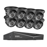 1080p 16 Channel 8 Camera Outdoor Wired Security System, Smart Motion Detection, 100 ft Infrared Night Vision, IP66 Weatherproof
