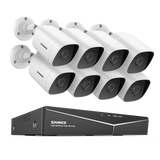 1080p 16 Channel 8 Camera Outdoor Wired Security System, Smart Motion Detection, 100 ft Infrared Night Vision, IP66 Weatherproof