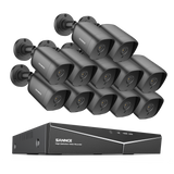 1080p 16 Channel 12 Camera Outdoor Wired Security System, Smart Motion Detection, 100 ft Infrared Night Vision, IP66 Weatherproof