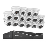 1080p 16 Channel 16 Camera Outdoor Wired Security System, Smart Motion Detection, 100 ft Infrared Night Vision, IP66 Weatherproof