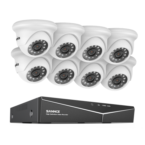 1080p 16 Channel 8 Camera Outdoor Wired Security System, Smart Motion Detection, 100 ft Infrared Night Vision, IP66 Weatherproof