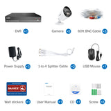 8CH 5IN1 DVR 1080P HD Home Color Day Night 3000TVL Security Camera System