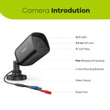 1080p 16 Channel 16 Camera Outdoor Wired Security System, Smart Motion Detection, 100 ft Infrared Night Vision, IP66 Weatherproof