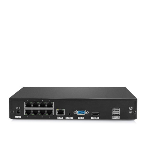 4K 8 Channel H.265+ PoE NVR - up to 10CH for 8 x PoE Cameras + 2 x WiFi IP Cameras, ONVIF Supported, Audio Recording