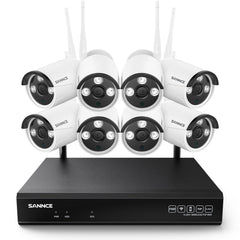 5MP 8-Channel Wireless Security Camera System, 8MP NVR, 5MP Wifi IP Cameras, Two-Way Audio, IP66 Waterproof, Smart AI Human Detection, Work With Alexa