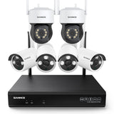 5MP 8-Channel Wireless PT & Bullet Security Camera System, Pan & Tilt, Two-Way Audio, IP66 Waterproof, Smart AI Human Detection, Work With Alexa