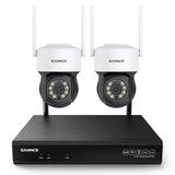 5MP 8-Channel Wireless PT Security Camera System, Pan & Tilt, Two-Way Audio, IP66 Waterproof, Smart AI Human Detection, Work With Alexa
