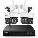 5MP 8-Channel Wireless PT & Bullet Security Camera System, Pan & Tilt, Two-Way Audio, IP66 Waterproof, Smart AI Human Detection, Work With Alexa