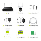 5MP 8-Channel Wireless PT Security Camera System, Pan & Tilt, Two-Way Audio, IP66 Waterproof, Smart AI Human Detection, Work With Alexa