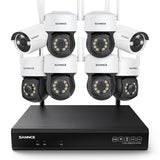 5MP 8-Channel Wireless PT & Bullet Security Camera System, Pan & Tilt, Two-Way Audio, IP66 Waterproof, Smart AI Human Detection, Work With Alexa