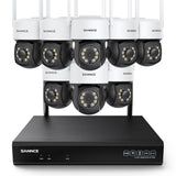 5MP 8-Channel Wireless PT Security Camera System, Pan & Tilt, Two-Way Audio, IP66 Waterproof, Smart AI Human Detection, Work With Alexa