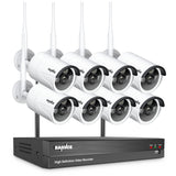 8CH 1080P Wireless Security Camera System WiFi NVR AI Human Detection