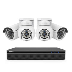 10 Channel 4K PoE Security System, 8MP Bullet & Pan-Tilt IP Cameras with AI Human/Vehicle Detection, Color Night Vision & Two-Way Audio