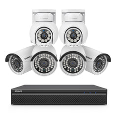 10 Channel 4K PoE Security Camera System, 8MP Bullet & Turret Pan-Tilt IP Cameras, AI Person/Vehicle Detection, Two-Way Audio