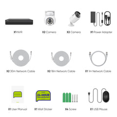 10 Channel 4K PoE Security System, 8MP Bullet & Pan-Tilt IP Cameras with AI Human/Vehicle Detection, Color Night Vision & Two-Way Audio