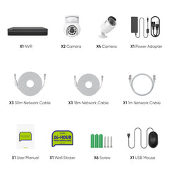 10 Channel 4K PoE Security Camera System, 8MP Bullet & Turret Pan-Tilt IP Cameras, AI Person/Vehicle Detection, Two-Way Audio