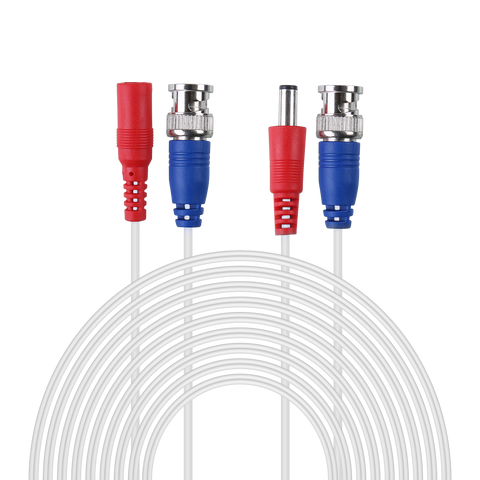 4pcs 100ft 30M White CCTV BNC Power Cable for Home Surveillance Camera System